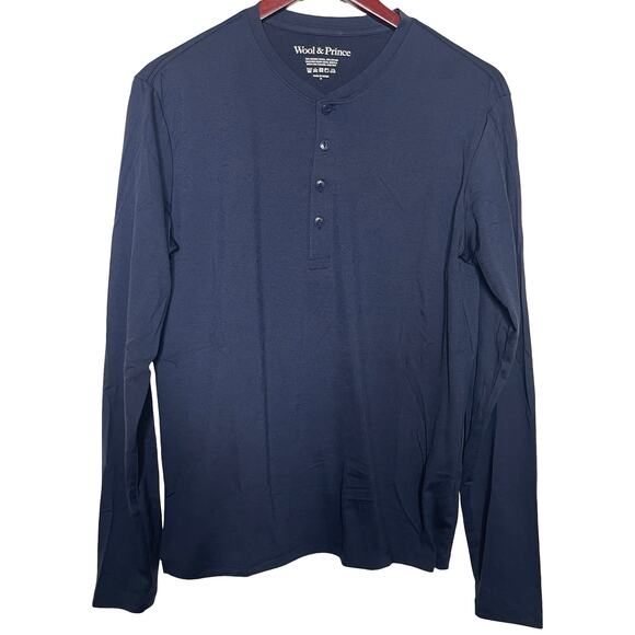 Wool & Prince navy merino wool Hanley sz M - Picture 1 of 5